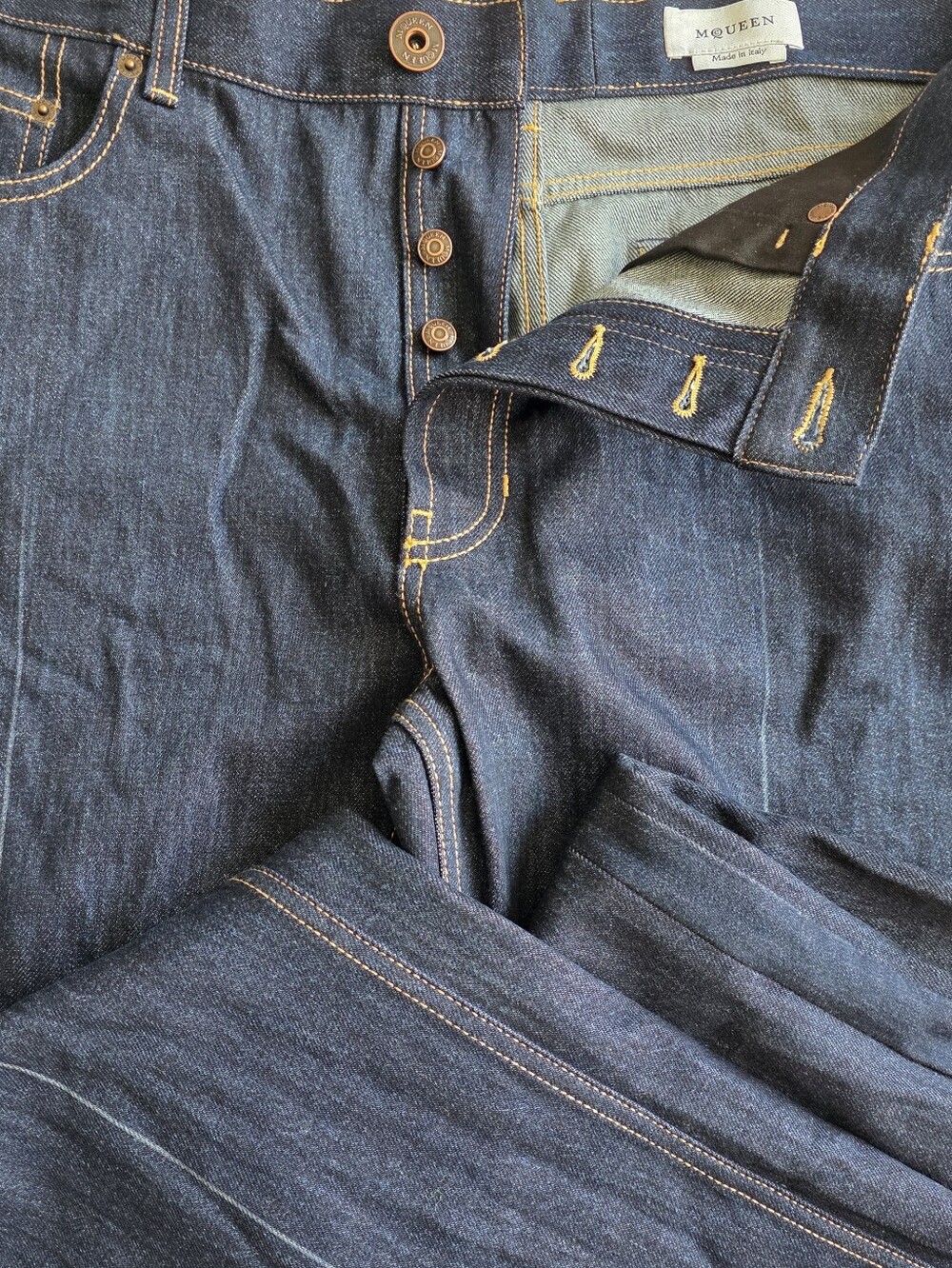 Alexander McQueen Raw Denim Jeans Mekn's Size 54 (US 38) Made in Italy